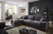 Wohnlandschaft >Adriena< 6 Kissen, Daune, weicher Bezug Cord dunkelgrau - 321x90x177cm (BxHxT)