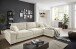 Wohnlandschaft >Adriena< 6 Kissen, Daune, weicher Bezug Cord creme - 321x90x177cm (BxHxT)