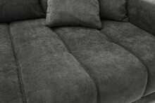 Wohnlandschaft >Amelie< 9 Kissen, Waffelsteppung, Strukturstoff anthrazit - 300x86x215 (BxHxT)