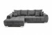 Wohnlandschaft >Amelie< 9 Kissen, Waffelsteppung, Strukturstoff anthrazit - 300x86x215 (BxHxT)