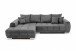 Wohnlandschaft >Amelie< 9 Kissen, Waffelsteppung, Strukturstoff anthrazit - 300x86x215 (BxHxT)