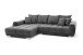 Wohnlandschaft >Amelie< 9 Kissen, Waffelsteppung, Strukturstoff anthrazit - 300x86x215 (BxHxT)