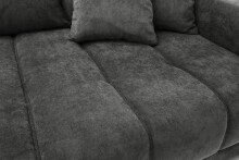 Wohnlandschaft >Amelie< 9 Kissen, Waffelsteppung, Strukturstoff anthrazit - 300x86x215 (BxHxT)