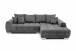 Wohnlandschaft >Amelie< 9 Kissen, Waffelsteppung, Strukturstoff anthrazit - 300x86x215 (BxHxT)