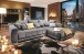 Wohnlandschaft >Amelie< 9 Kissen, Waffelsteppung, Strukturstoff anthrazit - 300x86x215 (BxHxT)