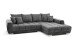 Wohnlandschaft >Amelie< 9 Kissen, Waffelsteppung, Strukturstoff anthrazit - 300x86x215 (BxHxT)