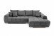 Wohnlandschaft >Amelie< 9 Kissen, Waffelsteppung, Strukturstoff anthrazit - 300x86x215 (BxHxT)