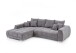 Wohnlandschaft >Amelie< 9 Kissen, Waffelsteppung, Feinwebstoff mittelgrau - 300x86x215cm BxHxT
