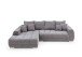Wohnlandschaft >Amelie< 9 Kissen, Waffelsteppung, Feinwebstoff mittelgrau - 300x86x215cm BxHxT