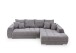Wohnlandschaft >Amelie< 9 Kissen, Waffelsteppung, Feinwebstoff mittelgrau - 300x86x215cm BxHxT