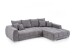 Wohnlandschaft >Amelie< 9 Kissen, Waffelsteppung, Feinwebstoff mittelgrau - 300x86x215cm BxHxT