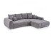Wohnlandschaft >Amelie< 9 Kissen, Waffelsteppung, Feinwebstoff mittelgrau - 300x86x215cm BxHxT