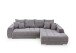 Wohnlandschaft >Amelie< 9 Kissen, Waffelsteppung, Feinwebstoff mittelgrau - 300x86x215cm BxHxT