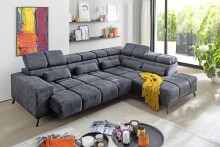 Wohnlandschaft >Iver< Sitz+Kopfteilverstellung, 5 Kissen, anthrazit - 295x100x232cm (BxHxT)