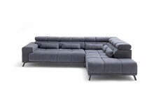 Wohnlandschaft >Iver< Sitz+Kopfteilverstellung, 5 Kissen, anthrazit - 295x100x232cm (BxHxT)