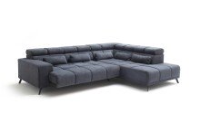 Wohnlandschaft >Iver< Sitz+Kopfteilverstellung, 5 Kissen, anthrazit - 295x100x232cm (BxHxT)