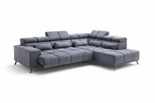 Wohnlandschaft >Iver< Sitz+Kopfteilverstellung, 5 Kissen, anthrazit - 295x100x232cm (BxHxT)