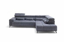 Wohnlandschaft >Iver< Sitz+Kopfteilverstellung, 5 Kissen, anthrazit - 295x100x232cm (BxHxT)