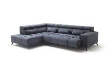 Wohnlandschaft >Iver< Sitz+Kopfteilverstellung, 5 Kissen, anthrazit - 295x100x232cm (BxHxT)