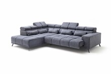 Wohnlandschaft >Iver< Sitz+Kopfteilverstellung, 5 Kissen, anthrazit - 295x100x232cm (BxHxT)