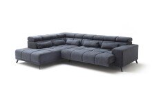 Wohnlandschaft >Iver< Sitz+Kopfteilverstellung, 5 Kissen, anthrazit - 295x100x232cm (BxHxT)