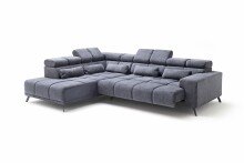 Wohnlandschaft >Iver< Sitz+Kopfteilverstellung, 5 Kissen, anthrazit - 295x100x232cm (BxHxT)