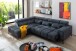 Wohnlandschaft >Iver< Sitz+Kopfteilverstellung, 5 Kissen, anthrazit - 295x100x232cm (BxHxT)