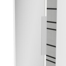 Schuhschrank >EBONY< weiß, 82,8x176,4x24 cm, 4 Böden, Glastür, Platz für 12 Schuhe