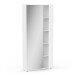 Schuhschrank >EBONY< weiß, 82,8x176,4x24 cm, 4 Böden, Glastür, Platz für 12 Schuhe