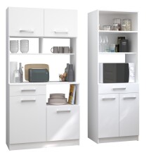 Schrank-Set >Buffet Set - Uno 3< (2-teilig) in Weiss, Buffet und Beistellschrank