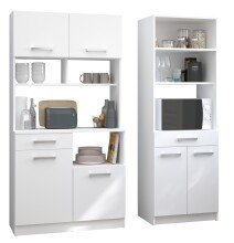 Schrank-Set >Buffet Set - Uno 3< (2-teilig) in Weiss, Buffet und Beistellschrank