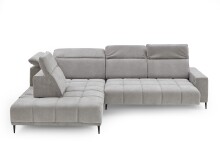 Wohnlandschaft >Lindesberg< elektr. Sitzverstellung, Federkern, hellgrau - 317x107x230cm (BxHx)