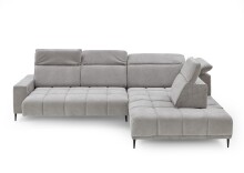 Wohnlandschaft >Lindesberg< elektr. Sitzverstellung, Federkern, hellgrau - 317x107x230cm (BxHxT)