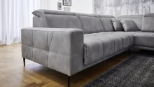 Wohnlandschaft >Lindesberg< elektr. Sitzverstellung, Federkern, hellgrau - 317x107x230cm (BxHxT)