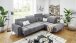 Wohnlandschaft >Lindesberg< elektr. Sitzverstellung, Federkern, dunkelgrau - 317x107x230 (BxHxT)
