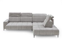 Wohnlandschaft >Lindesberg< elektr. Sitzverstellung, Federkern, hellgrau - 317x107x230cm (BxHxT)
