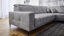 Wohnlandschaft >Lindesberg< elektr. Sitzverstellung, Federkern, hellgrau - 317x107x230cm (BxHxT)