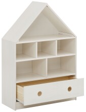 Bücherregal >Umeå< 105x75 cm in Weiß aus Kiefernholz mit Schublade