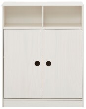 Bücherregal >Umeå< 95x75 cm in Weiß, teilmassives Kiefernholz, 2 Türen