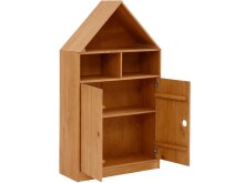 Bücherregal >Umeå< 133x75 cm in Natur, teilmassives Kiefernholz, 2 Türen