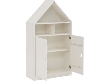 Bücherregal >Umeå< 133x75 cm in Weiß, teilmassiv, mit 2 Türen und 1 Fach