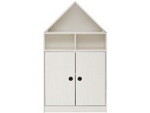 Bücherregal >Umeå< 133x75 cm in Weiß, teilmassiv, mit 2 Türen und 1 Fach