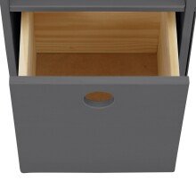 Kinderbücherregal >Umeå< 65x125 cm in Grau, Kiefernholz, 4 Schubladen
