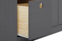 Kinderbücherregal >Umeå< 65x125 cm in Grau, Kiefernholz, 4 Schubladen