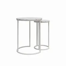 Satztisch >Ailema< 45x57x45 cm – Weiß,...