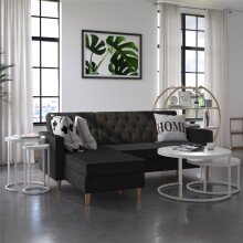 Satztisch >Ailema< 45x57x45 cm – Weiß, MDF & Metall, elegant & robust