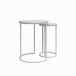 Satztisch >Ailema< 45x57x45 cm – Weiß, MDF & Metall, elegant & robust