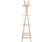 Bücherregal >Berga< Weiß, 99x179x40 cm, MDF & Bugholz, gekreuzte Beine