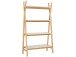 Bücherregal >Berga< Weiß, 99x179x40 cm, MDF & Bugholz, gekreuzte Beine