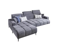 Wohnlandschaft >Lindesberg< elektr. Sitzverstellung, Federkern, grau - 286x107x195cm (BxHxT)